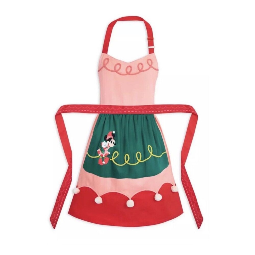 2025 Disney Parks Minnie Mouse Christmas Holiday Apron New